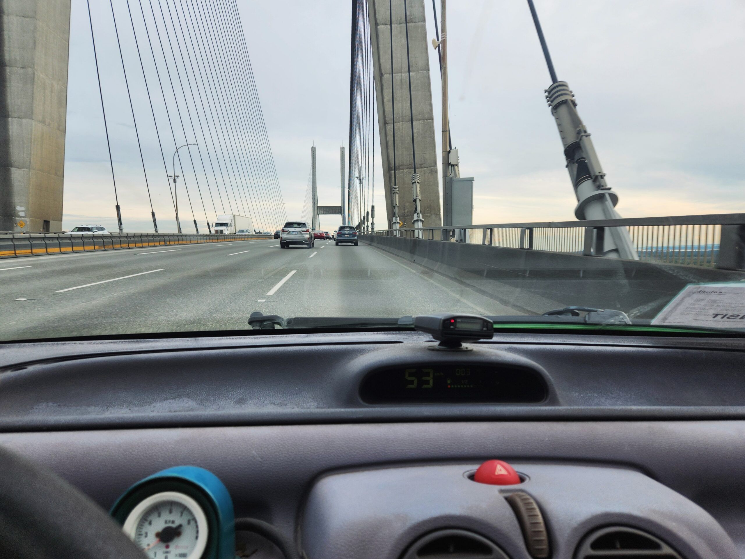 First drive over a bridge.
