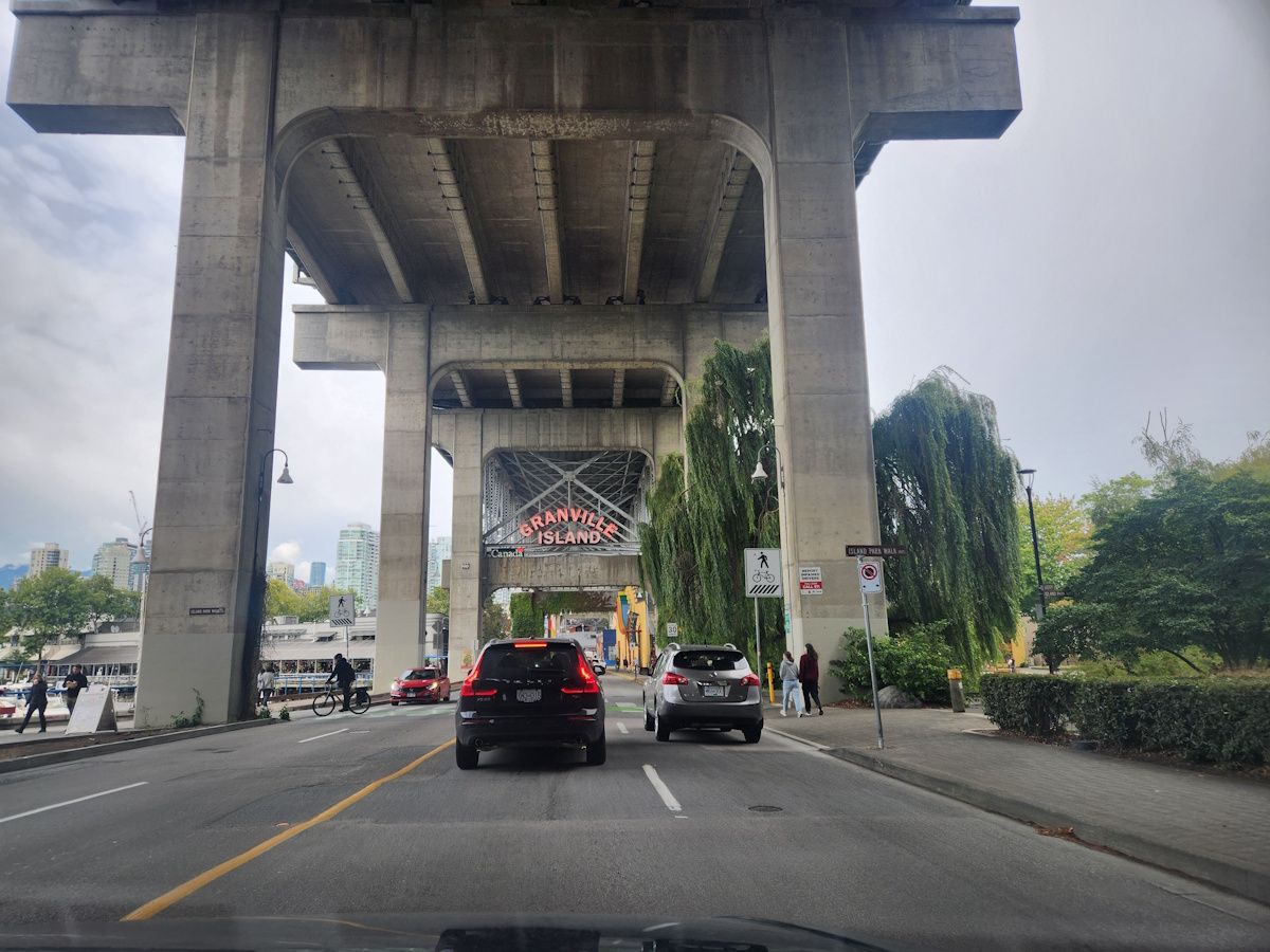 Under the bridge to granville island.