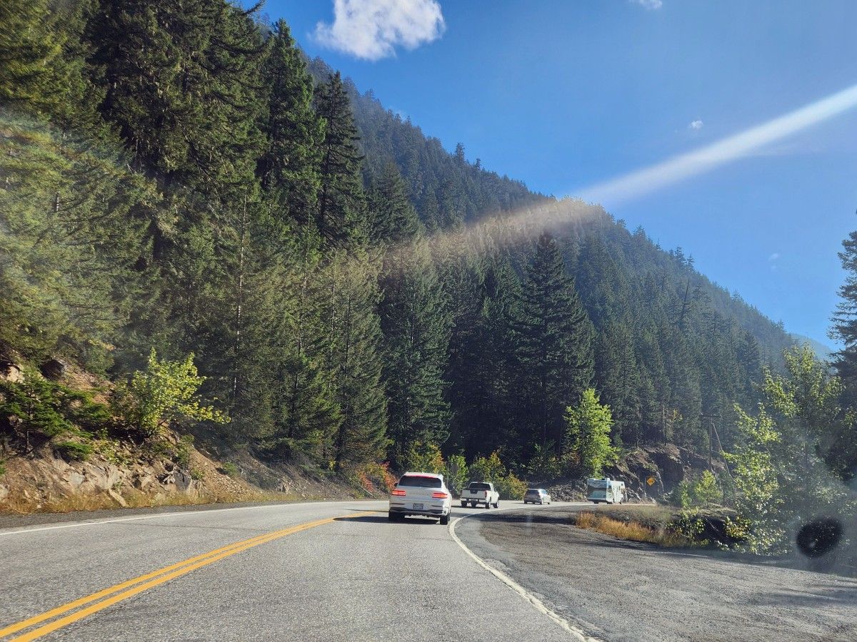 A line of traffic.