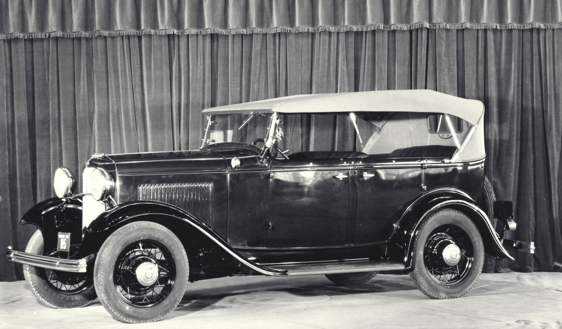1972 Ford LTD Convertible: Final Year For The Factory-Built Full-Size Ford Ragtop 2 Press photo of a 1932 Ford phaeton with the top up