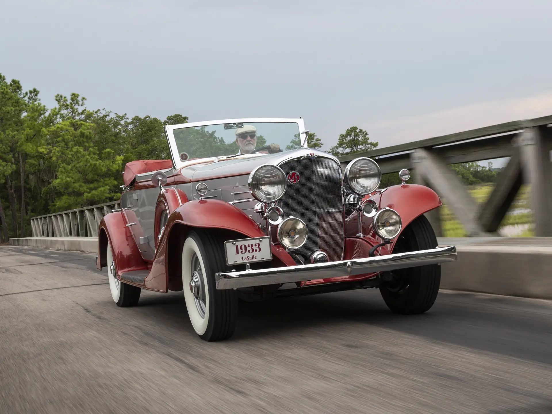 Vintage Article: "Getting Radio On The Road" (And Which Automakers Were Really First To Offer Car Radio?) 22 Right front view of a 1933 LaSalle convertible with the top down