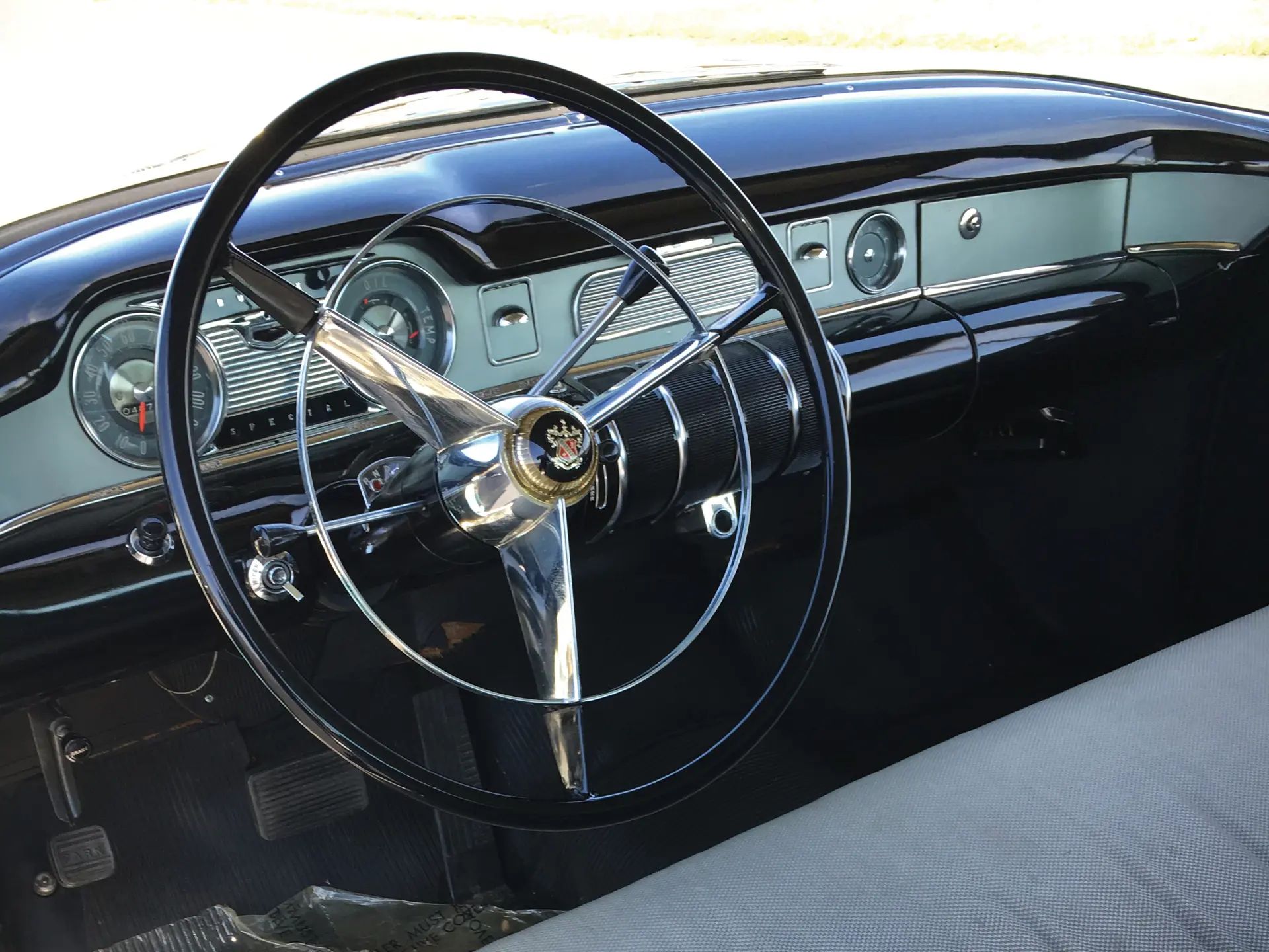 Left side of the dashboard of a 1955 Buick