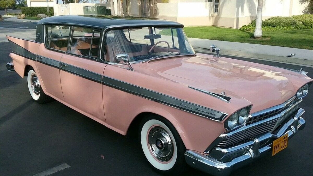 1966 AMC Ambassador DPL Hardtop: American's Dressed-Up Intermediate, Masquerading As A Full-Size Car 2 Right front 3q view of a 1958 Rambler four-door hardtop