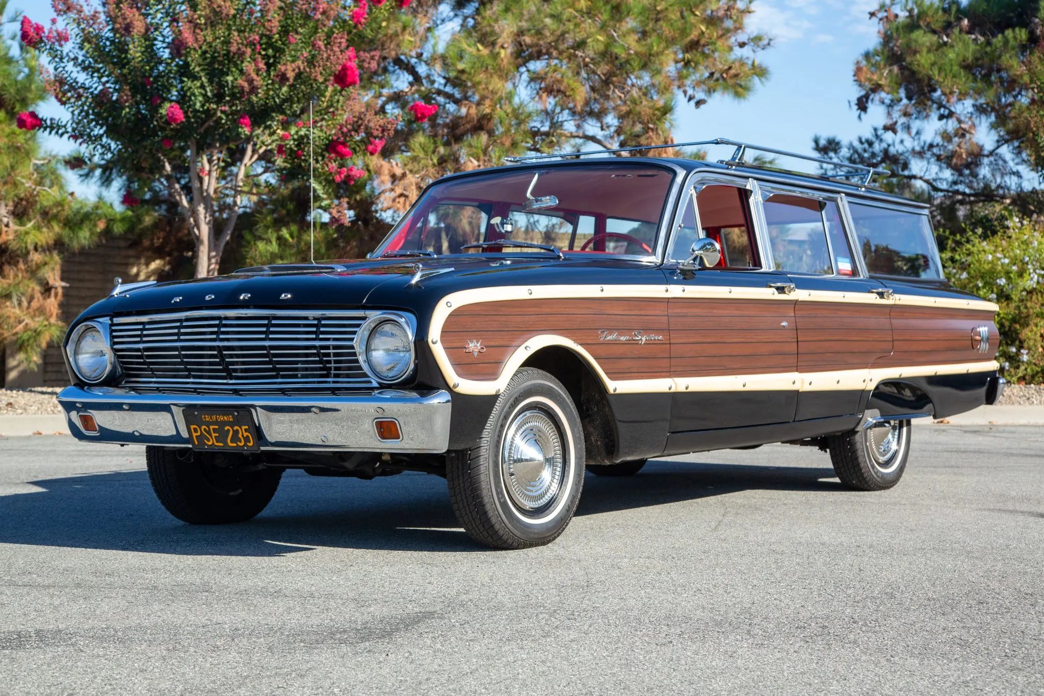 1963 Ford Falcon Squire V-8 Station Wagon: One Of Just 162 Falcon Wagons With The 260 V-8 And Bucket Seats 23 Left front 3q view of a 1963 Falcon Squire wagon with woodgrain side trim