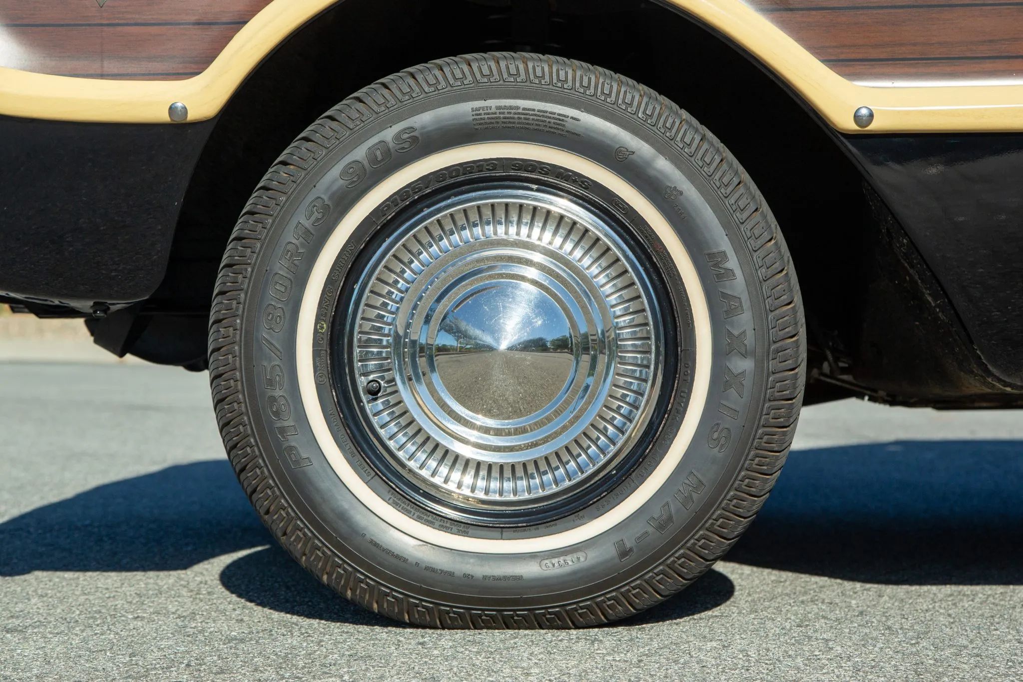 1963 Ford Falcon Squire V-8 Station Wagon: One Of Just 162 Falcon Wagons With The 260 V-8 And Bucket Seats 18 Wheel cover and narrow-band whitewall tire on a 1963 Falcon