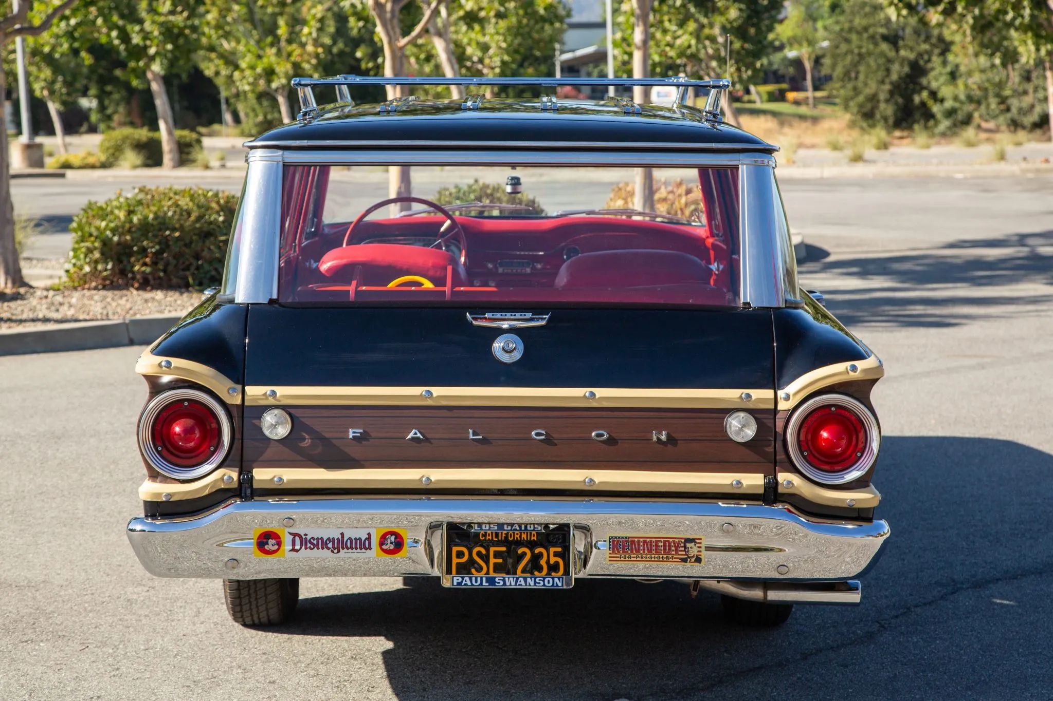 1963 Ford Falcon Squire V-8 Station Wagon: One Of Just 162 Falcon Wagons With The 260 V-8 And Bucket Seats 25 Rear view of a 1963 Falcon Squire wagon with woodgrain trim