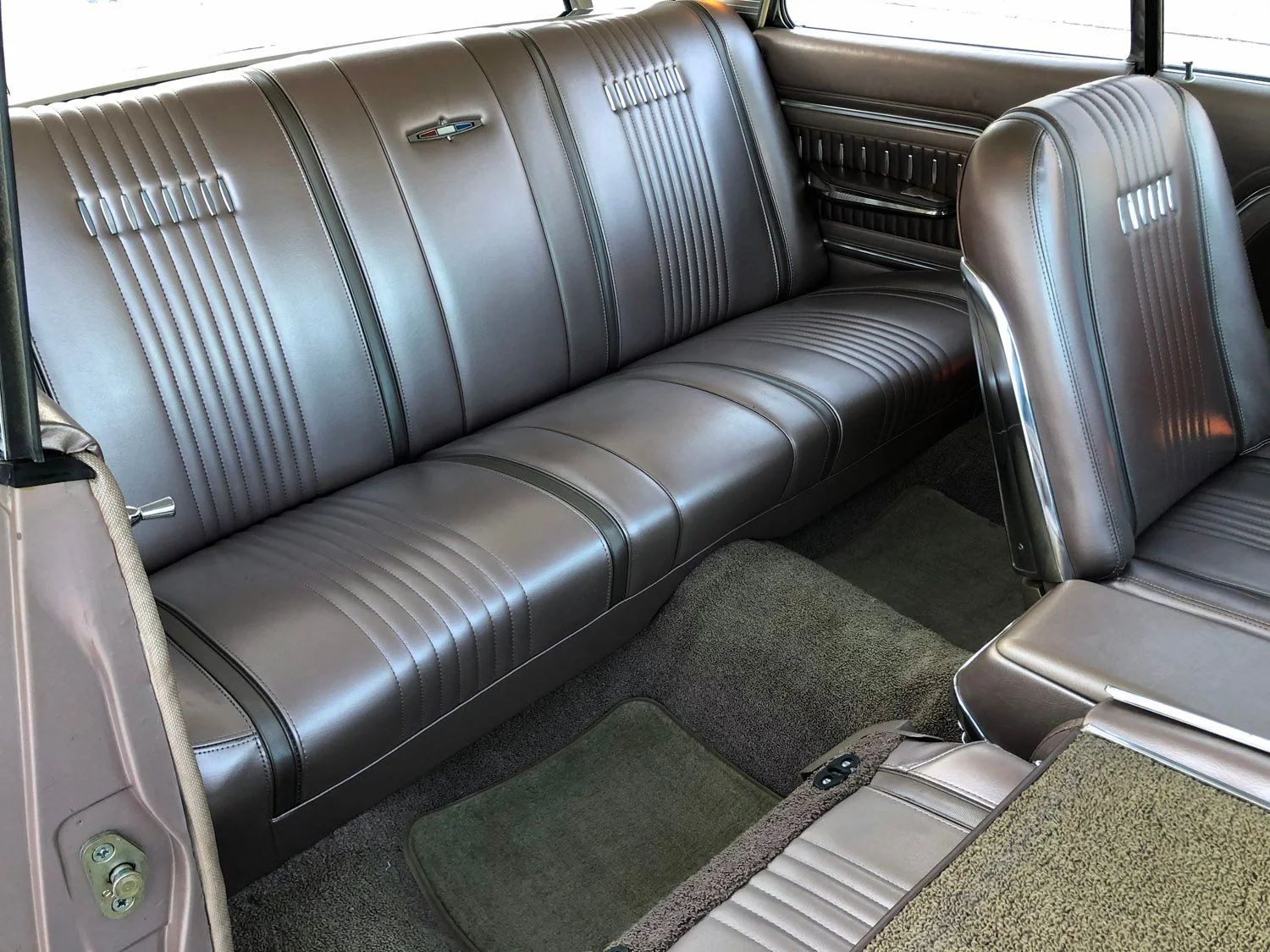 1963 Mercury Monterey S-55 Two-Door Hardtop: One-Year-Only Bucket-Seat Breezeway 23 Back seat of a 1963 Mercury two door hardtop, seen from the passenger door
