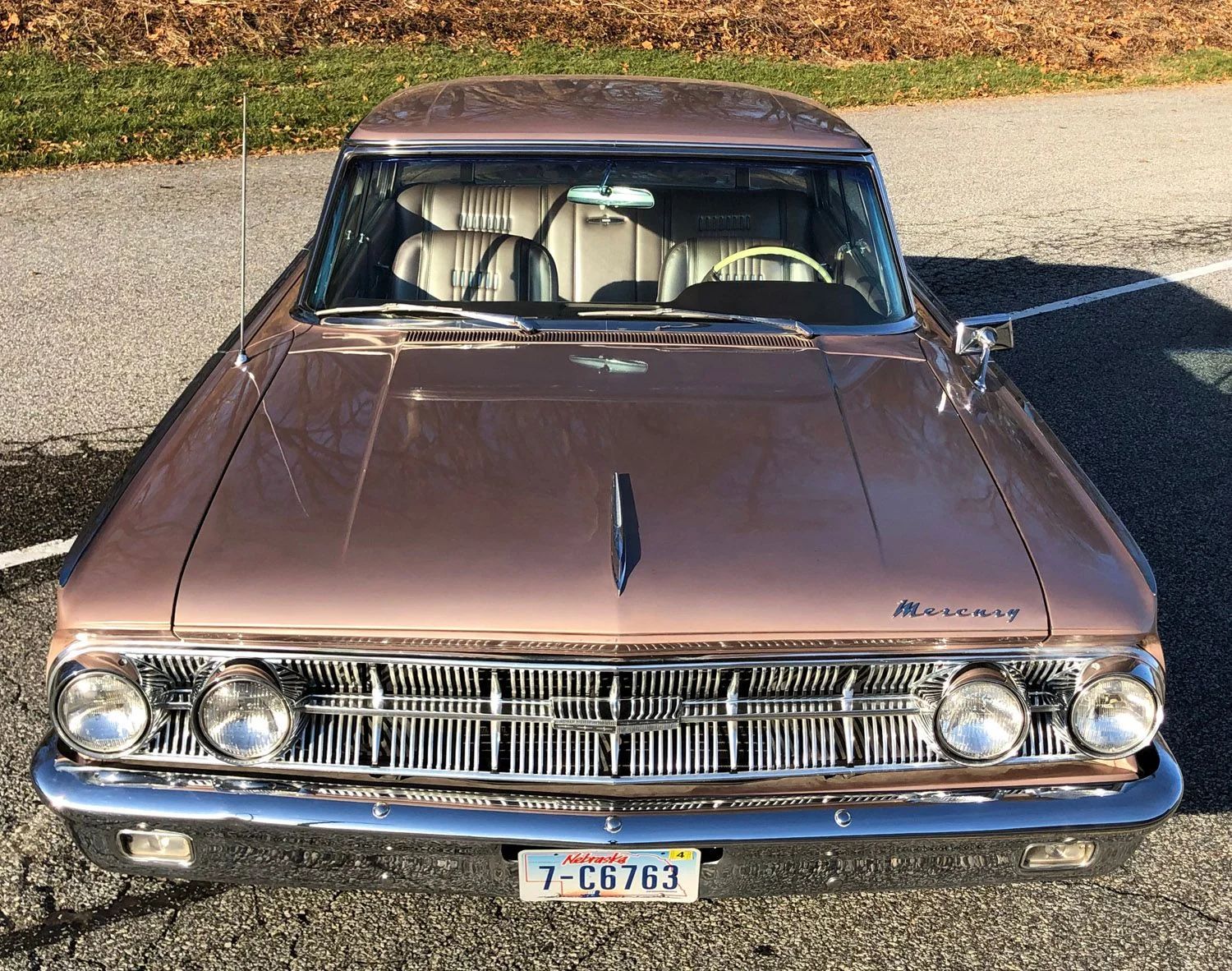 1963 Mercury Monterey S-55 Two-Door Hardtop: One-Year-Only Bucket-Seat Breezeway 12 High-angle front view of a 1963 Mercury
