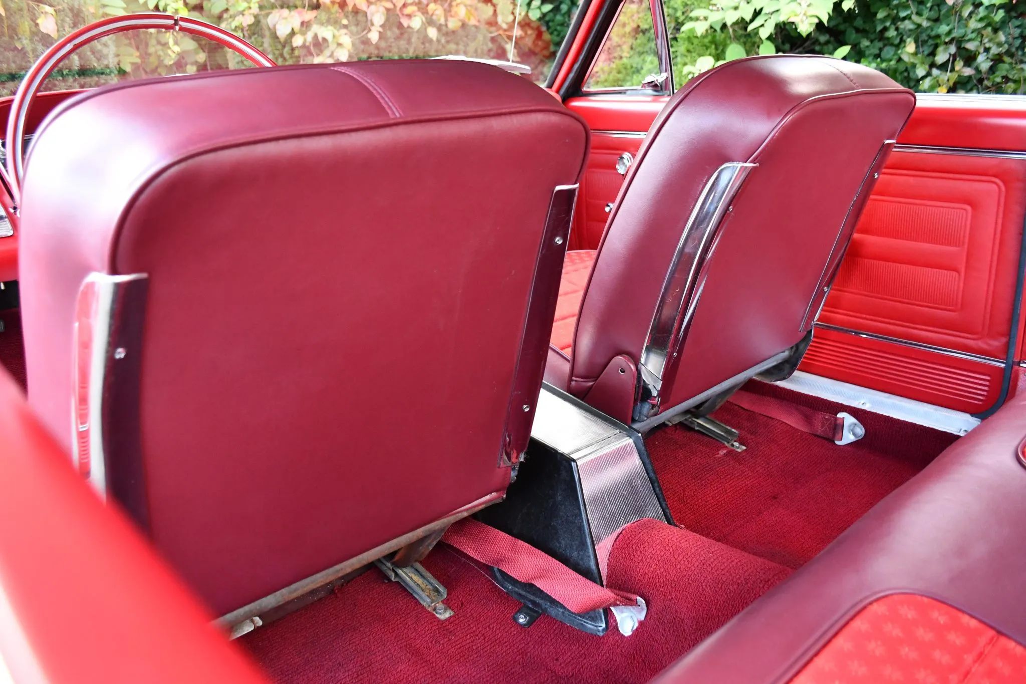 1964 Rambler Classic 770 V-8 Hardtop With Bucket Seats: Somebody's Idea Of The Perfect Rambler 24 Back seat of a 1964 Rambler hardtop with bucket seats; the front seat belt anchors are visible below the buckets
