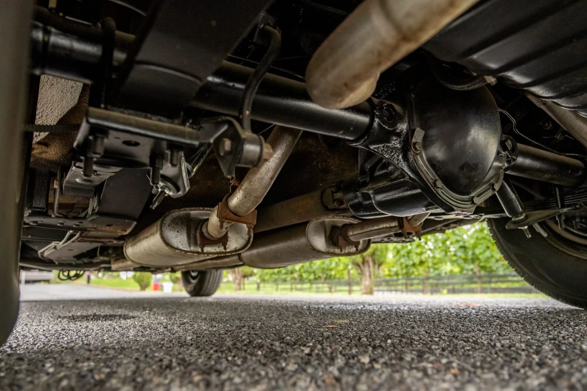1964 Studebaker GT Hawk: One Of Only 70 Final-Year Hawks With The R2 Supercharged Engine 13 Rear axle and exhausts of a 1964 Studebaker Hawk, seen from below