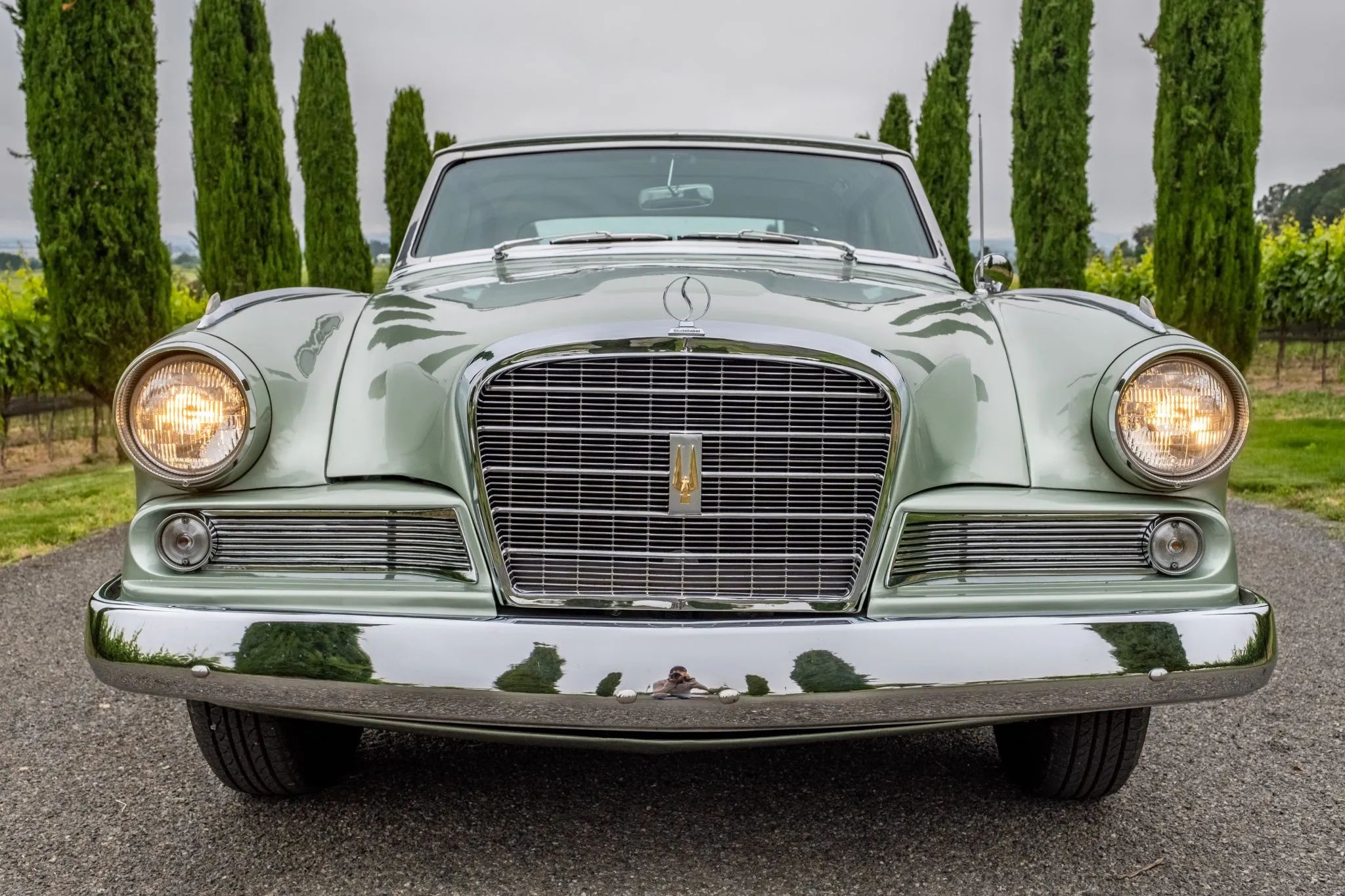1964 Studebaker GT Hawk: One Of Only 70 Final-Year Hawks With The R2 Supercharged Engine 11 Front view of a 1964 Studebaker Hawk with its lights on