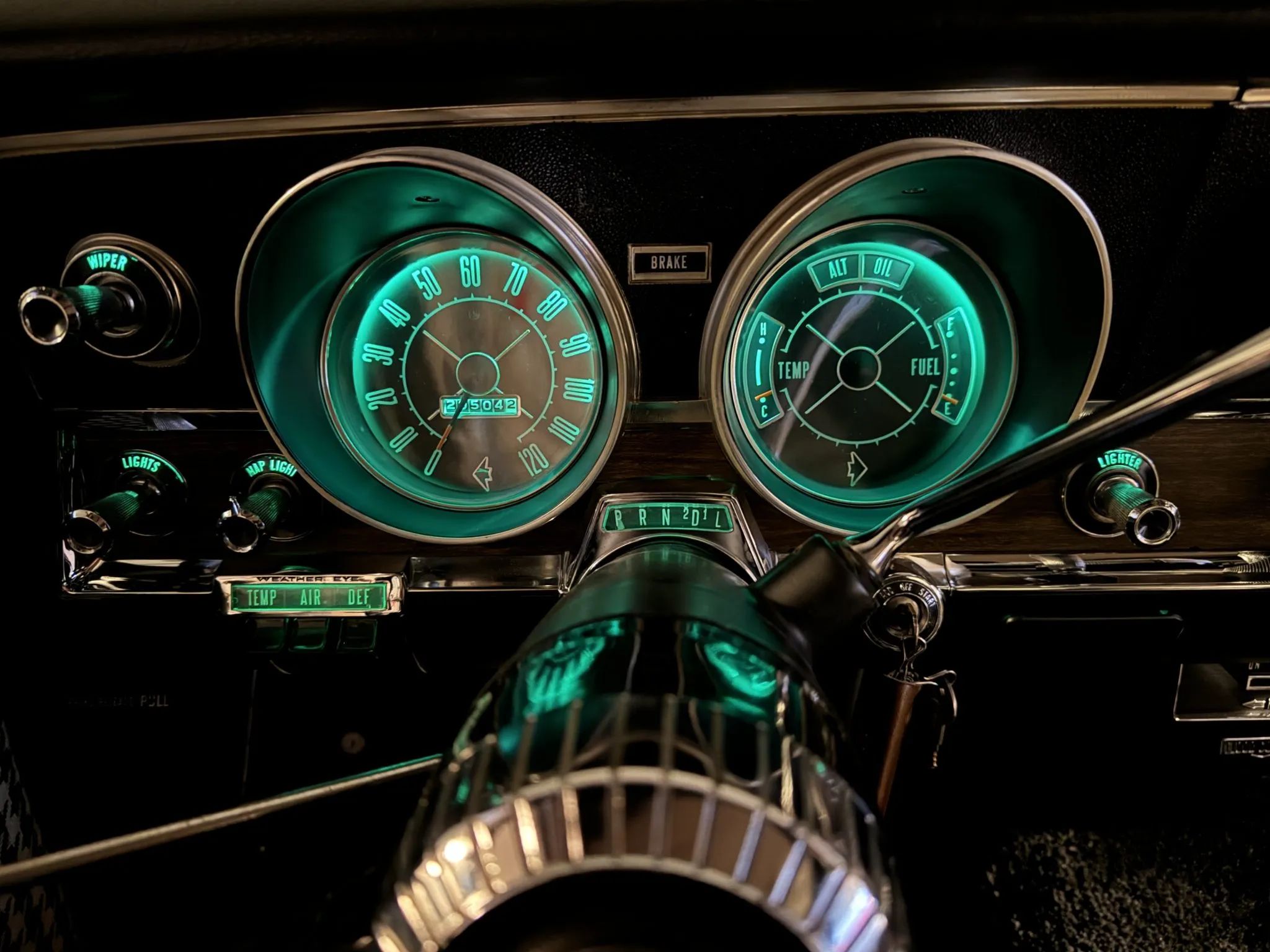 1966 AMC Ambassador DPL Hardtop: American's Dressed-Up Intermediate, Masquerading As A Full-Size Car 16 Instrument panel of a 1966 AMC Ambassador with the lights on