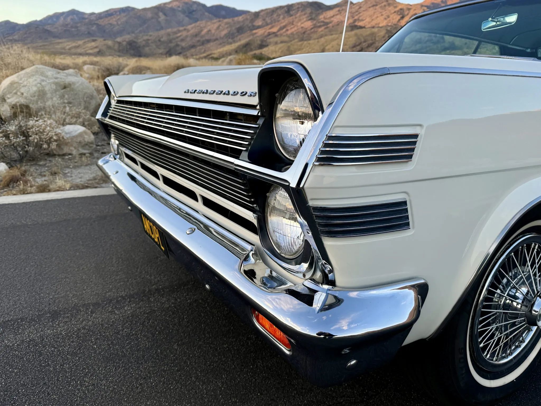 1966 AMC Ambassador DPL Hardtop: American's Dressed-Up Intermediate, Masquerading As A Full-Size Car 24 Grille and headlights of a 1966 AMC Ambassador, from the left side