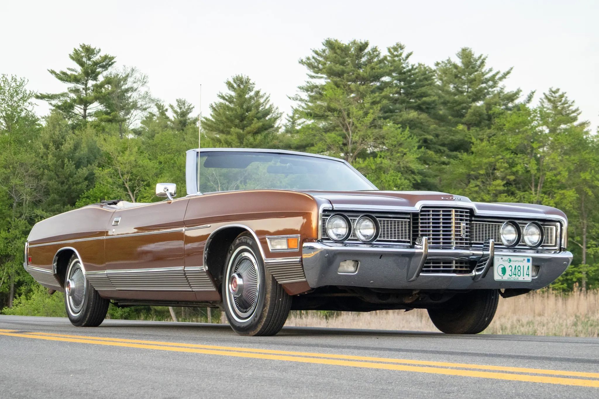 1972 Ford LTD Convertible: Final Year For The Factory-Built Full-Size Ford Ragtop 8 Low-angle right front 3q view of a 1972 Ford full-size convertible with the top down