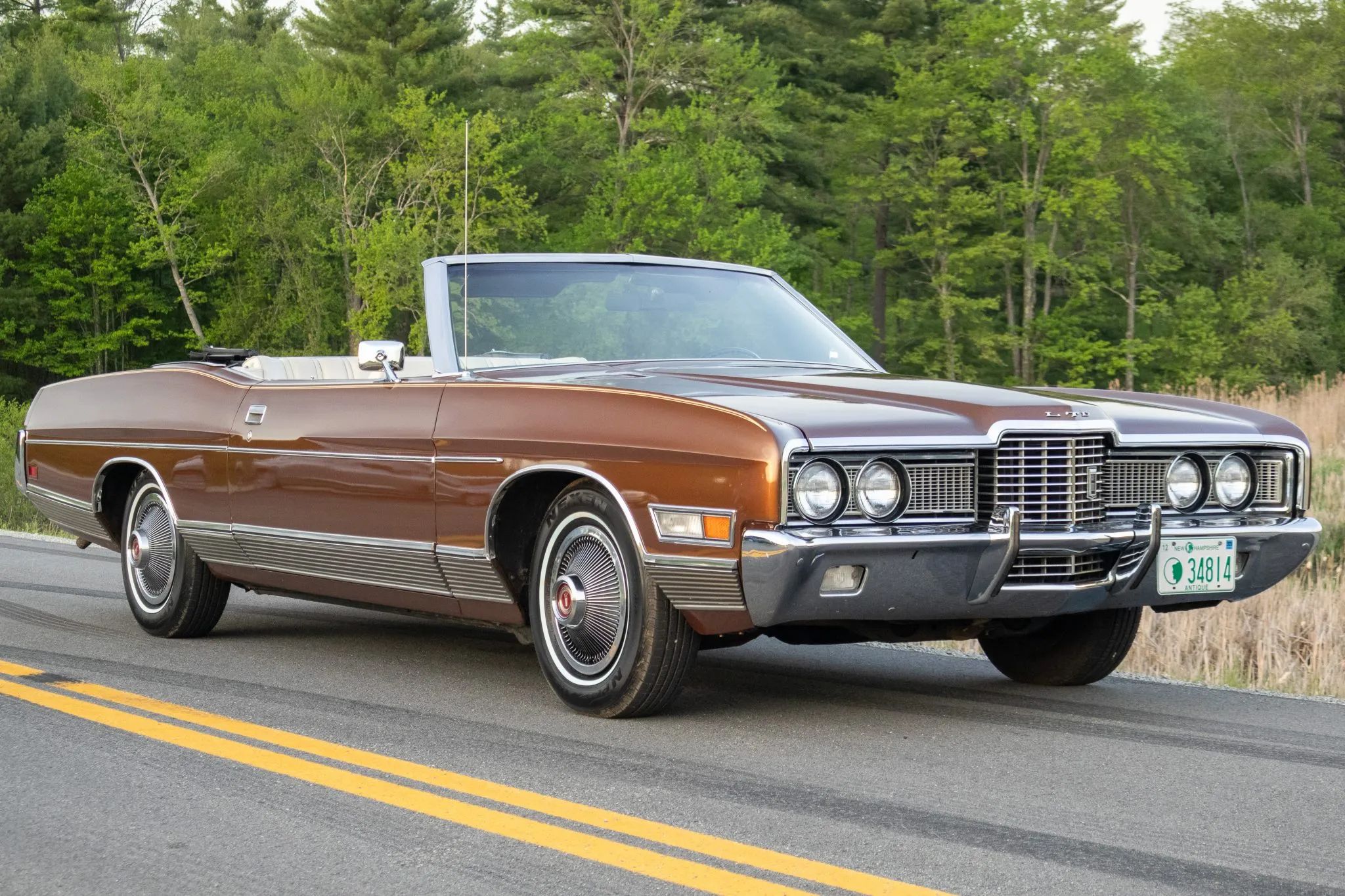 1972 Ford LTD Convertible: Final Year For The Factory-Built Full-Size Ford Ragtop 5 Right front 3q view of a 1972 Ford full-size convertible with the top down