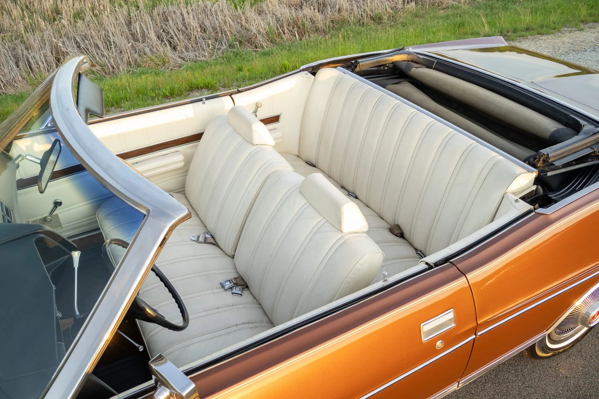1972 Ford LTD Convertible: Final Year For The Factory-Built Full-Size Ford Ragtop 14 Interior of a 1972 Ford convertible with the top down, seen from the left