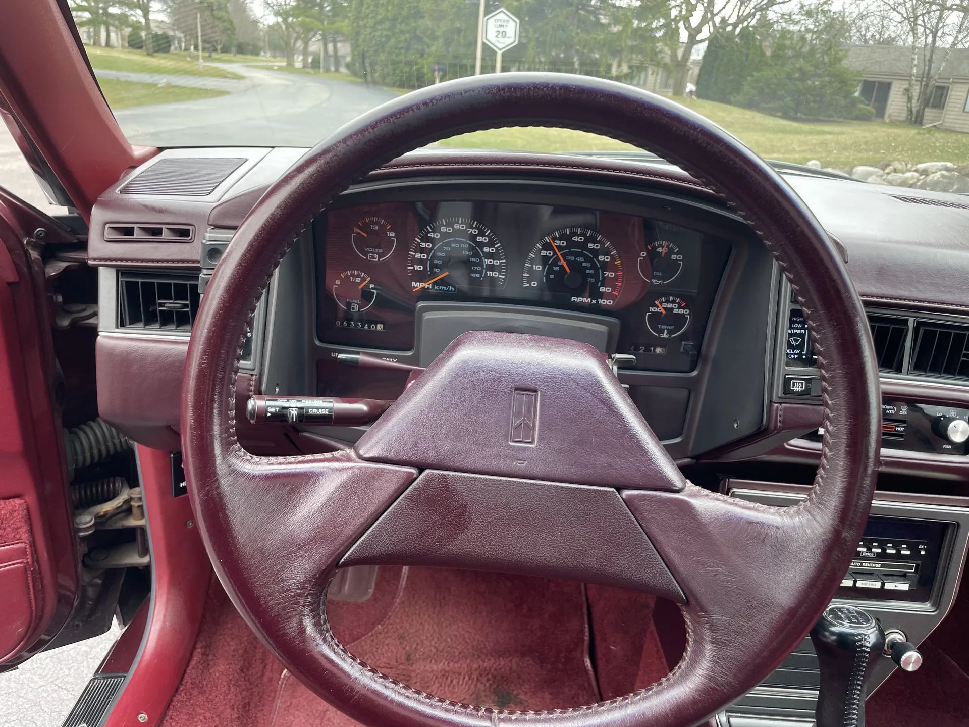1988 Oldsmobile Cutlass Calais With Quad 4 And Rare 5-Speed: "A Heady Blend of High Revs and Haut Velour" 10 Steering wheel and instrument panel of a 1988 Oldsmobile N-body Calais
