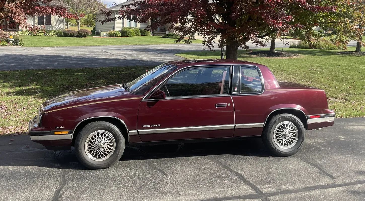 1988 Oldsmobile Cutlass Calais With Quad 4 And Rare 5-Speed: "A Heady Blend of High Revs and Haut Velour" 27 High-angle left side view of a 1988 Oldsmobile N-body Calais