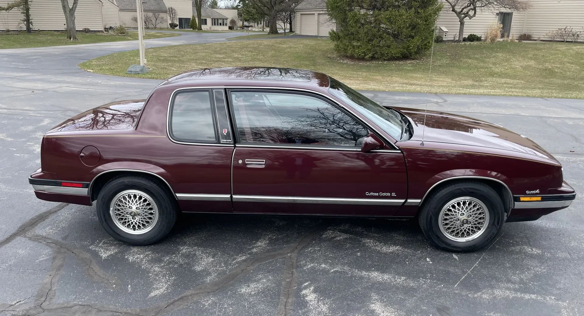 1988 Oldsmobile Cutlass Calais With Quad 4 And Rare 5-Speed: "A Heady Blend of High Revs and Haut Velour" 12 High-angle right side view of a 1988 Oldsmobile N-body Calais