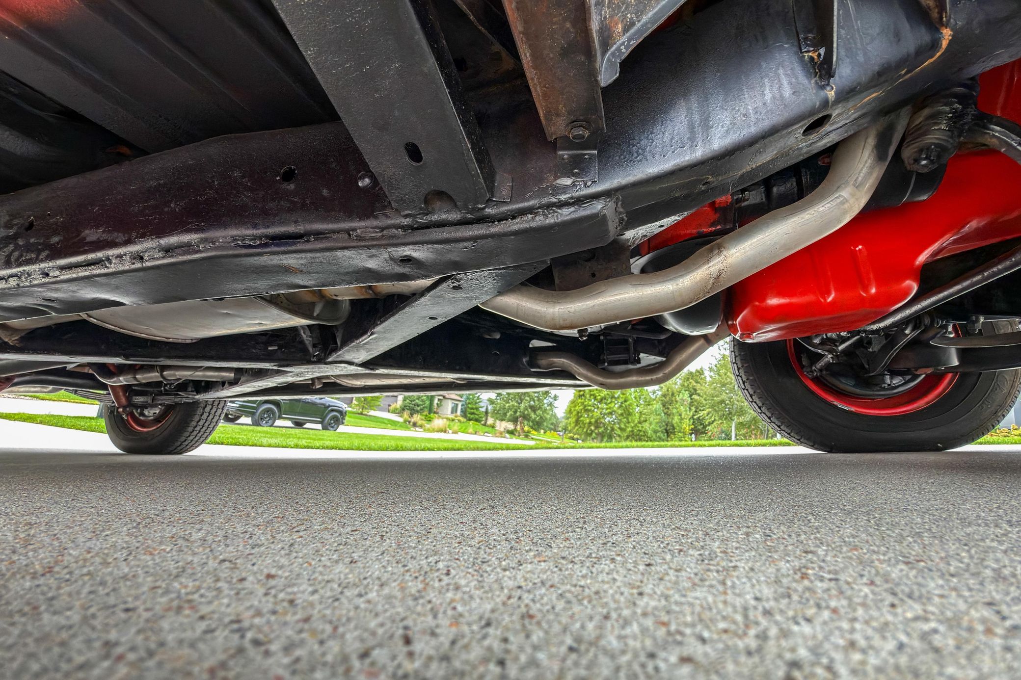Undercarriage of 1955 Chevrolet Bel Air Convertible