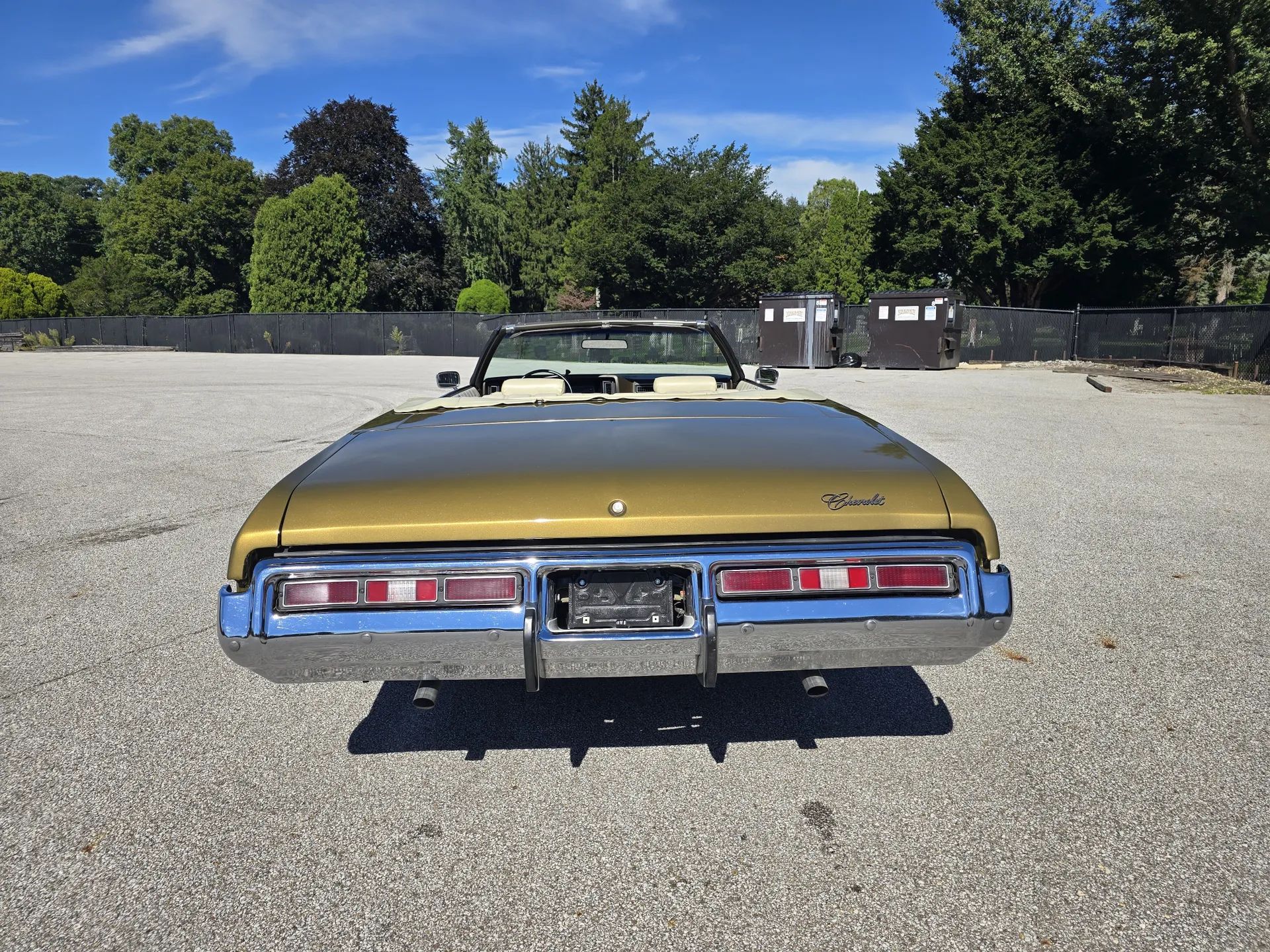 1972 Chevrolet Impala Convertible: The Best Neighbors Buy The Best-Looking Of The "Big" Chevy B-Bodies 2 Rear view of brown 1972 Chevrolet Impala Convertible in a parking lot