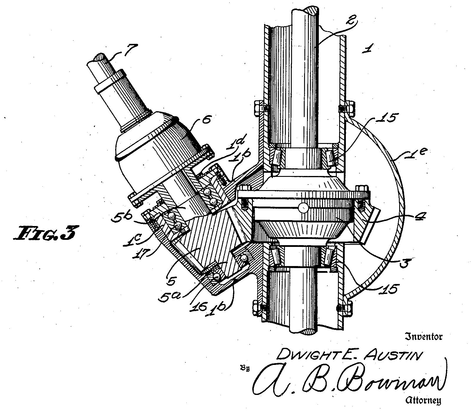 The World's First Successful Torque Converter Automatic Transmission Was In A Bus: The 1938-1948 Yellow Coach/GMC Spicer Hydraulic Transmission 11 Patent illustration of angle drive bevel gears