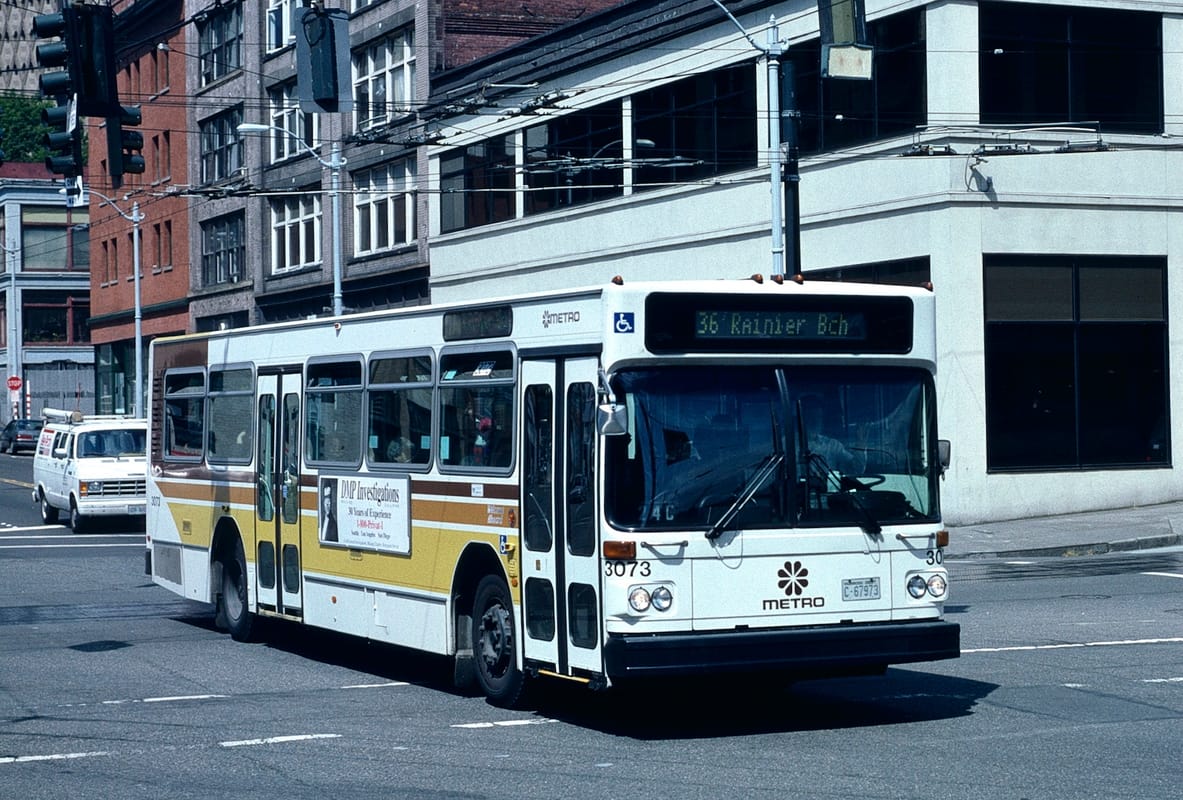 1984-88 MAN “Americana” Urban Transit Bus - Promising Start, Quick Exit 8 Seattle MAN Americana bus 3073 in 1994