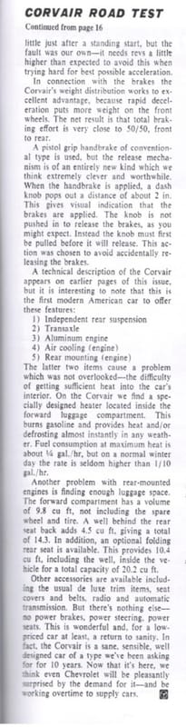Vintage Reviews: 1960 Chevrolet Corvair - Motor Life and Road & Track Test Versions With Powerglide, 3-Speed and 4-Speed Manuals 9 Corvair Car Life 2