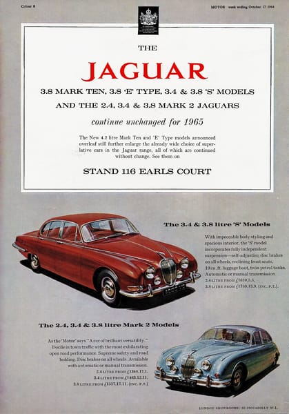 Curbside Classic: 1965 Jaguar 3.4S (S-Type) – Sir William’s Bastard Child 11 1965 MY poster