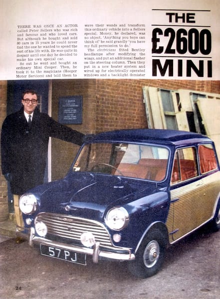 Automotive History: Radford (and Wood & Picket) Minis - When Ultra Luxury Minis Were Hot In Swinging London 2 Peter Sellers Mini 7