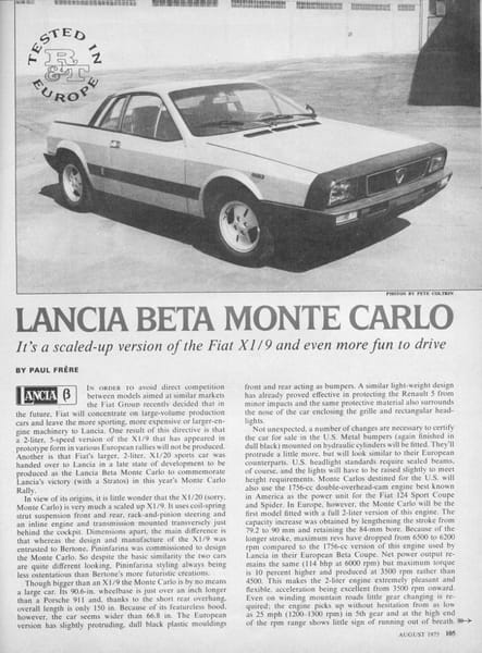 R&T Vintage Review: Lancia Beta Montecarlo - Lost In Translation 1 rt 7 750015 900