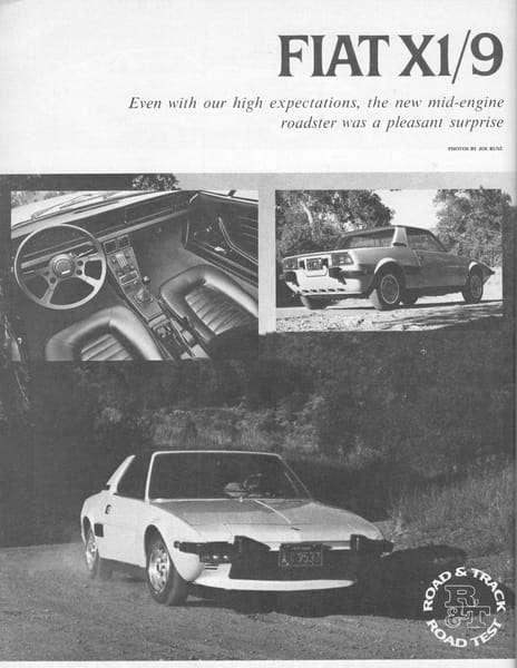 Vintage R&T Review: 1974 Fiat X1/9 - "A Pleasant Surprise" 1 Fiat x19 a