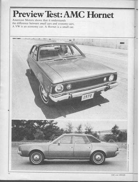 Vintage C&D Preview Test: 1970 AMC Hornet - Goodbye Rambler, or The Last True Rambler? 2 pages0011