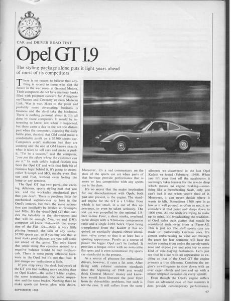 Vintage C&D Review: Opel GT 1.9 - The First Lutz-Mobile 2 pages0021
