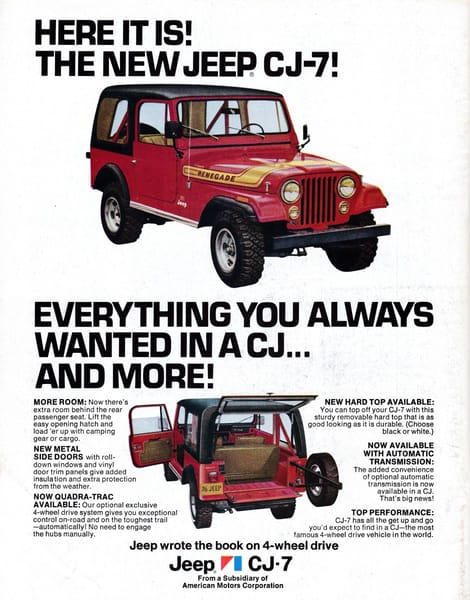 Curbside Classic: 1985 Jeep Scrambler (CJ-8) - A Pickup In Disguise 3 Ad 1976 Jeep CJ 7