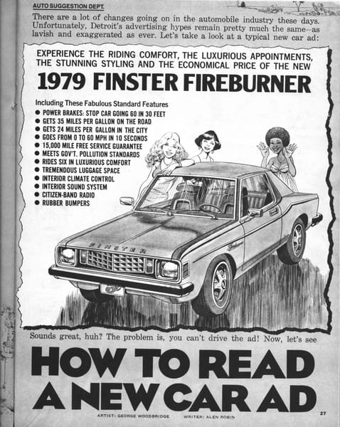 CC Humor: MAD About Car Ads 1 MAD Fireburner Ad 1