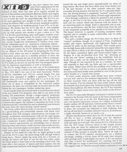 Vintage R&T Review: 1974 Fiat X1/9 - "A Pleasant Surprise" 2 Fiat x19b