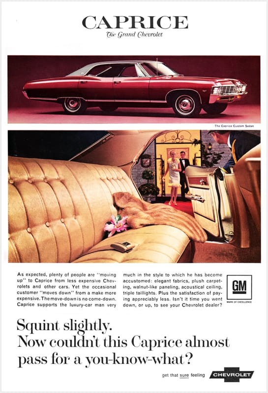 1965-69 Chevrolet Caprice Ads: How To Sell A Luxury Chevy 13 1967 Chevrolet Caprice ad