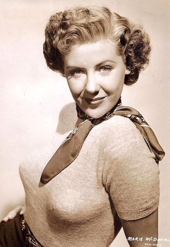 A Cadillac Woodie Sedan? This Wood-Paneled 1951 Cadillac Series 75 Was Once Owned By Gene Autry 2 B&W photo of Marie McDonald
