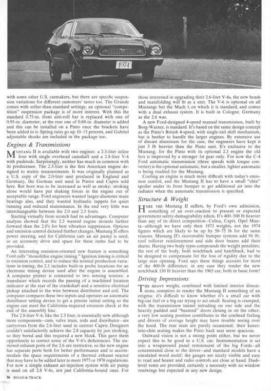 Vintage R&T Technical Analysis and Driving Impressions: Mustang II - Connecting The Dots With The Pinto And Disappointment With Its Dynamic Qualities 8 6
