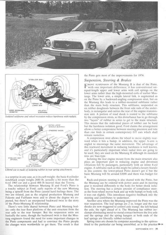 Vintage R&T Technical Analysis and Driving Impressions: Mustang II - Connecting The Dots With The Pinto And Disappointment With Its Dynamic Qualities 7 5