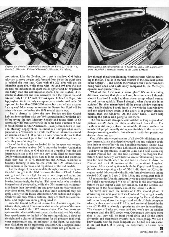 Vintage R&T Review: 1978 Pontiac LeMans - GM's Second Downsizing Act Goes -Mostly- Okay 6 Scan 230826 0004