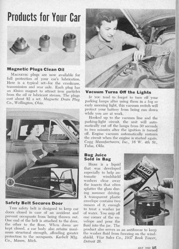 Better Living Through Science: Highlights From The July 1953 Issue Of Popular Science 26 car products