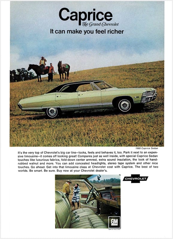 1965-69 Chevrolet Caprice Ads: How To Sell A Luxury Chevy 15 1968 Chevrolet Caprice ad