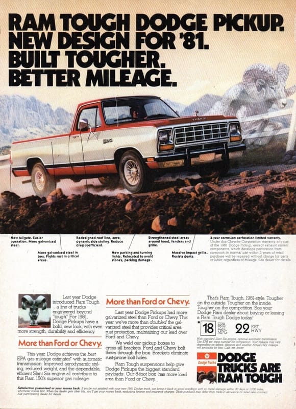 1988 Dodge Dakota: Not Too Big, Not Too Small -- Quietly Defining The Modern Midsize Truck 3 1981 Dodge Truck Ad 1