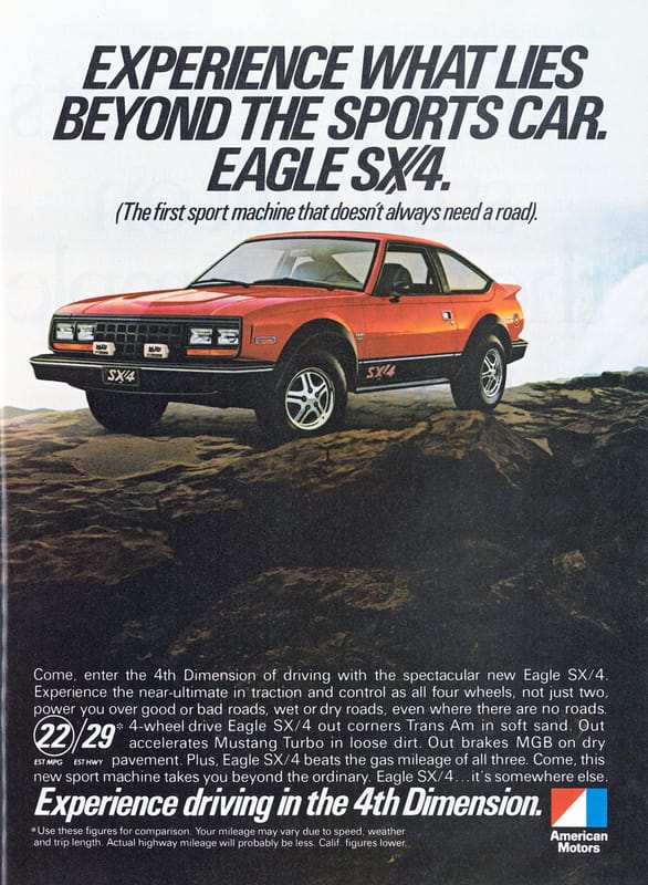 1981 Eagle SX/4: AMC's Awkward 4WD Curiosity - Oddity Ahead Of Its Time? 2 Ad AMC Eagle SX4 1981