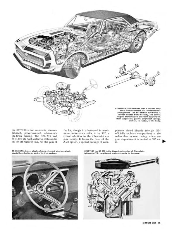 Vintage CL Road Test: Two 1967 Camaros, 250 Six and SS350 - "Both Have Virtue And Plenty Of Performance" 4 1967 03 CAR LIFE Two Camaro Road Test 1 8 4