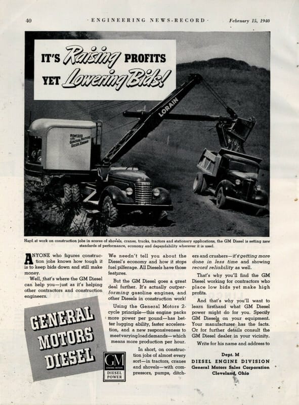 Truck History: 1939 GMC - First Year For The Legendary "Jimmy" Detroit Diesel -- It's Still Being Built 85 Years Later 11 GMC 1940 diesel ad