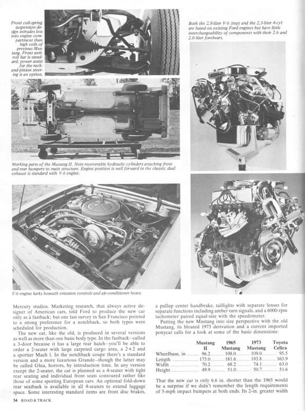 Vintage R&T Technical Analysis and Driving Impressions: Mustang II - Connecting The Dots With The Pinto And Disappointment With Its Dynamic Qualities 3 4