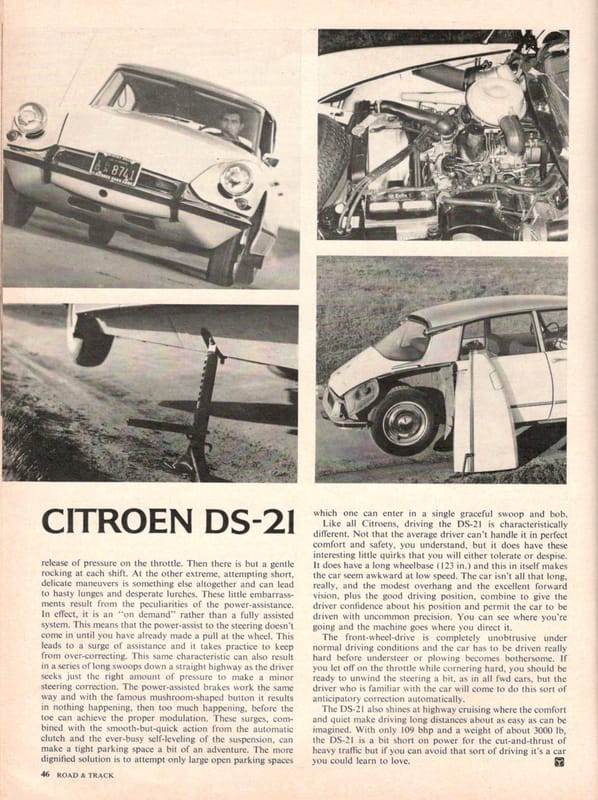 Vintage R&T Review: 1966 Citroen DS-21 - "Abounding In Interesting Technical Features" 4 DS 3
